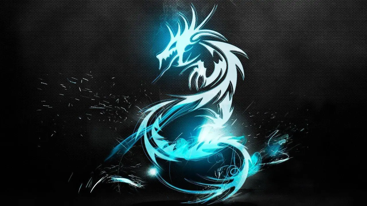 Futuristic neon dragon symbol used as visual inspiration for gaming nicknames and player identities