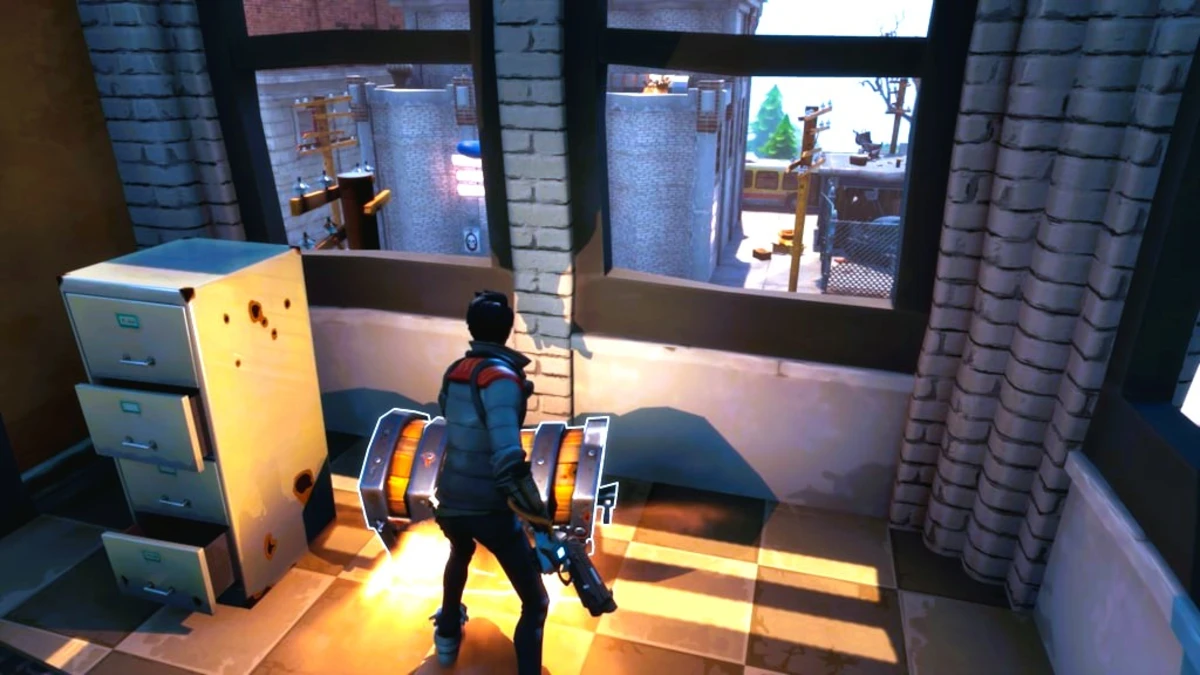 Player opens a glowing chest inside a Fortnite building, symbolizing a personal gaming vault moment